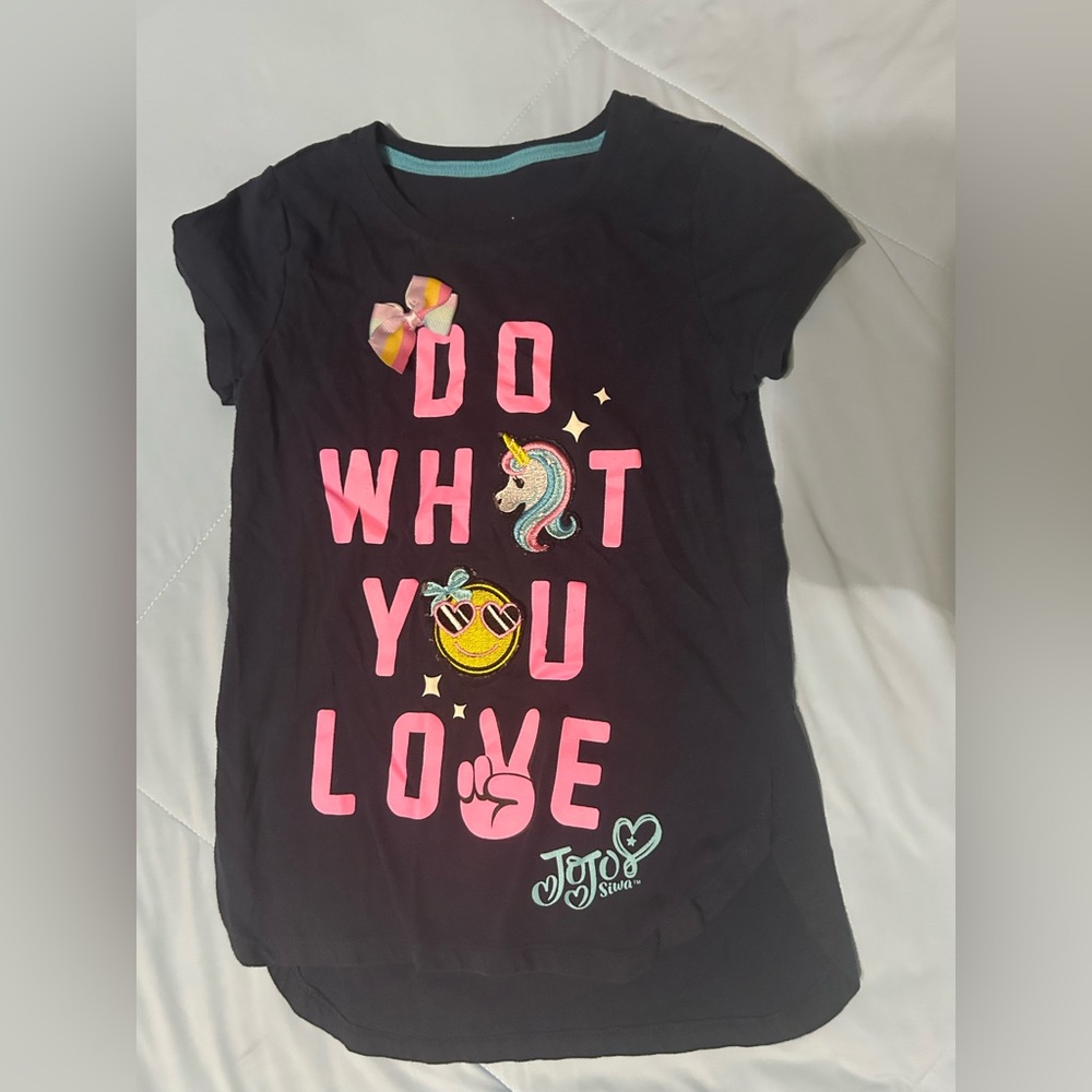 JoJo Siwa dark navy T-Shirt with Pink and Yellow Accents
